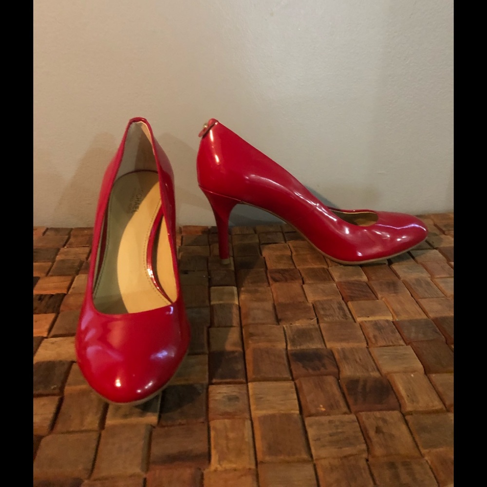 Michael Kors Red Patent Leather Pointed Toe Stiletto Pumps | Women's 7.5